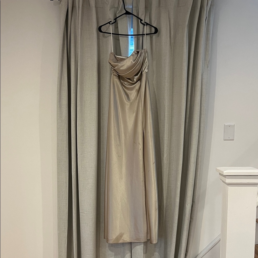 Birdy Grey Strapless Satin Dress - Champagne